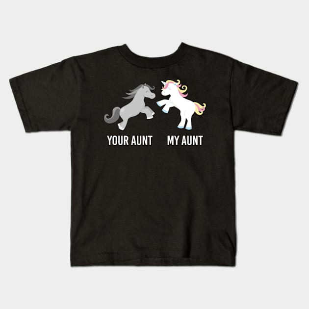 Your Aunt My Aunt Unicorn- Kids T-Shirt by Xizin Gao